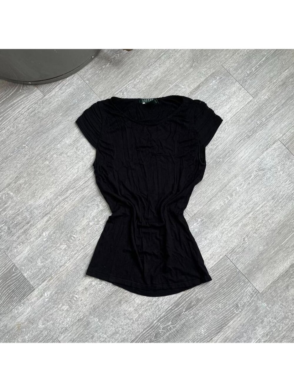 Black Polo Ralph Lauren Y2K / Preppy Top / Shirt W/ Lined Sleeve Details